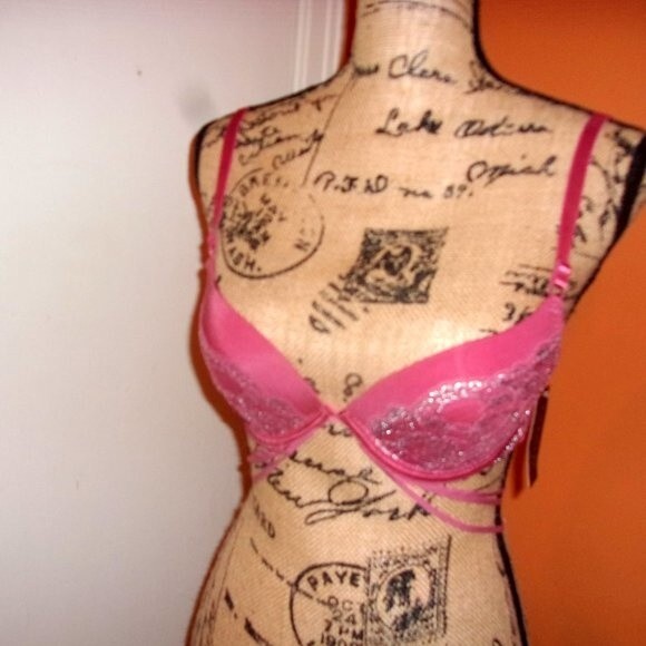 Youmita 36B Mauvewood Metallic Lace Bra & Medium  Coordinating Boyshorts - Picture 8 of 14